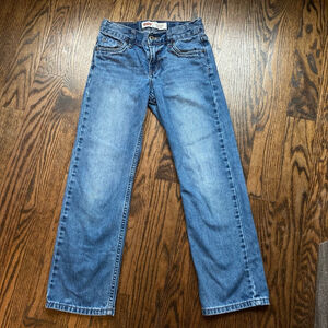 Girls Levi's 514 Straight Jeans Size 10 Blue Denim